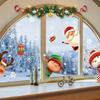 Christmas Window Stickers Santa Claus Wall Stickers Merry Christmas Decoration for Home Shop Glass New Year Electrostatic Decals