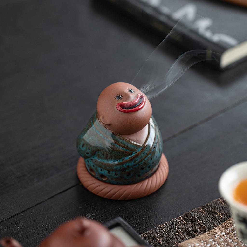 Creative Little Monk Plate Incense Burner, Cute Aromatherapy Stove Decoration, Zen Home Indoor Agarwood Incense Burner Incense