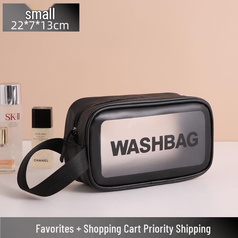 Large Capacity Frosted Transparent PVC Travel Wash Bag - Waterproof Makeup Bag