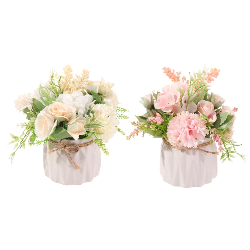 Realistic Artificial Flower Bonsai Rope Eternal Life Simulation Plant Bonsai with Ceramic Flowerpot Elegant