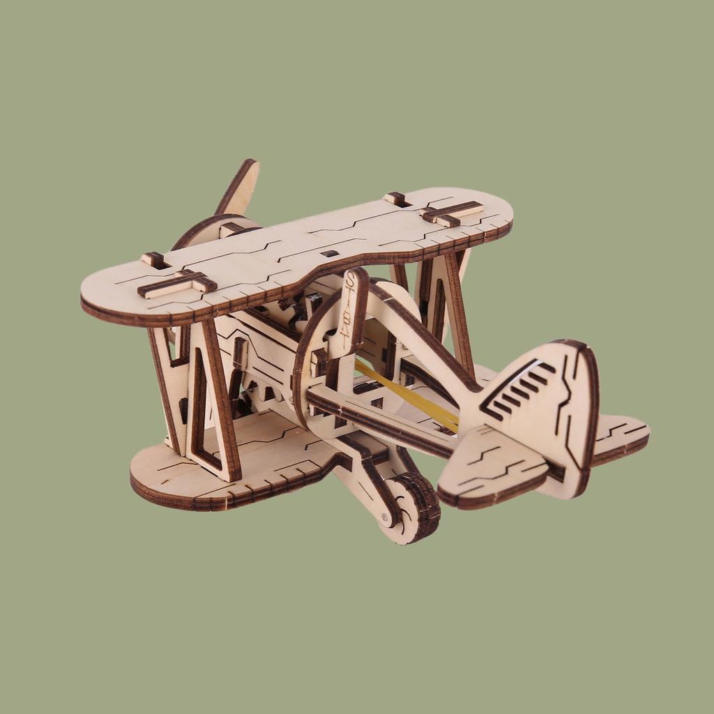 3D Puzzle Diy Wooden Toy Small Aircraft Assembly Model Adult Birthday Halloween Christmas Gift