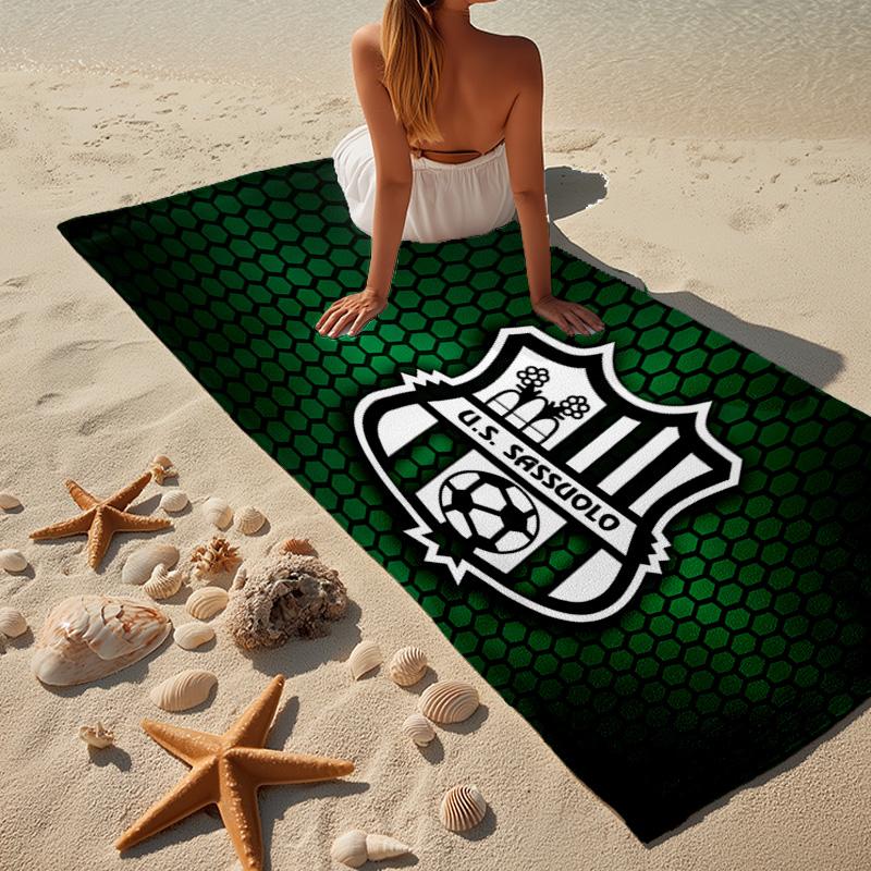 1PC Sassuolo Football Crest Design Beach Towel - Soft, Absorbent Microfiber, Lightweight, Ideal for The Beach, Parties, Travel, Camping fan gifts