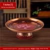 Fruit Offering Plate for Buddha, Deity Altar Plate with Alloy Lotus Flower, God of Wealth, Guanyin Bodhisattva.