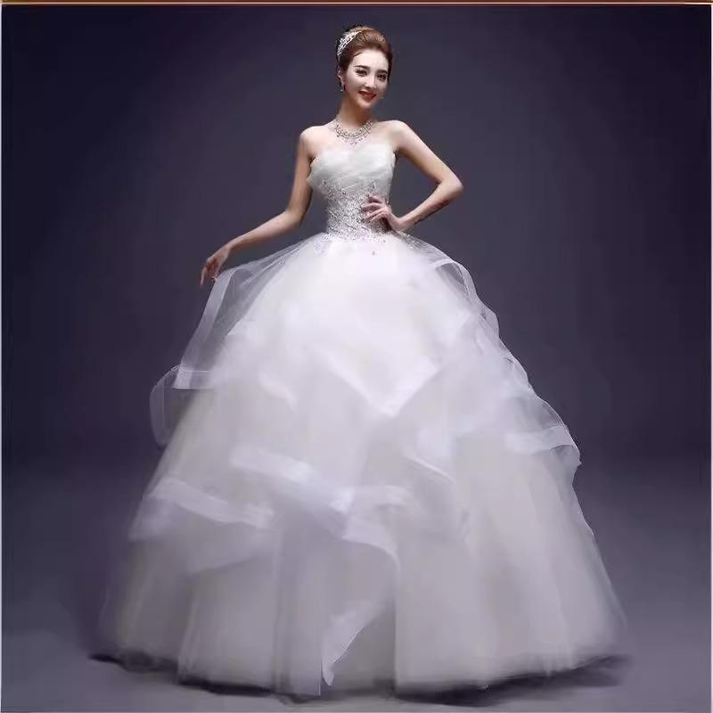 Hochzeitskleid flauschiger Rock komplett Braut große Größe Studio neu schwangere Frauen schlank Koreanisch 1011 Hochzeitskleid Neckholder