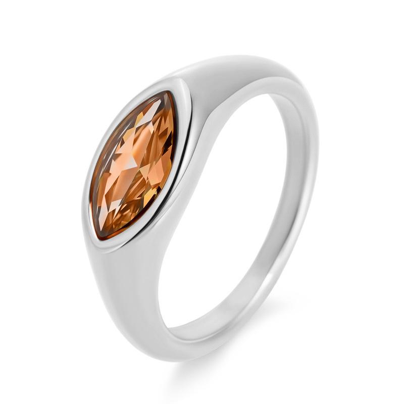 Minimalist Design Personalized Fashion Ring 18K Gold Zircon Women's Ring High-end Jewelry