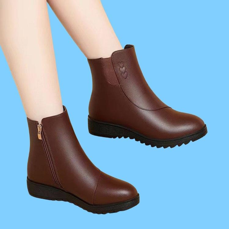 Fashion Versatile Short Tube Flat-bottomed Short Boots 2025 Autumn and Winter New Thick-soled Velvet Thickened Warm Snow Boots Mother Shoes