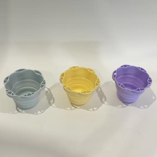 Makeup Brush Cleaning Bowl Foldable Silicone Brush Cleaning Cup Makeup Brush Drying Rack Portable Cosmetic Organizer for Home Travel