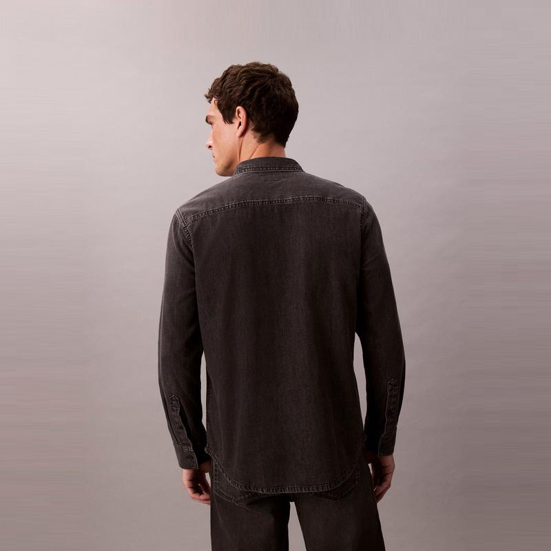 Calvin Klein American Vintage Classic Label Cotton Long Sleeve Shirt Men Shirts 40BM733