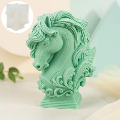 Horse Statue Shape Candle Silicone Mold Horse Head Sculpture Resin Mold Horse Head Sculpture Concrete Gypsum Mould Craft Molds