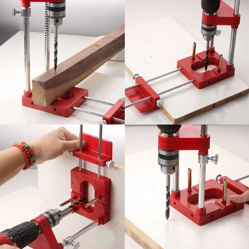 Electric Drill Hole Locator Woodworking Drill Locator Adjustable Punch Locator Hole Drill Stand Positioner Dowel Jig Puncher