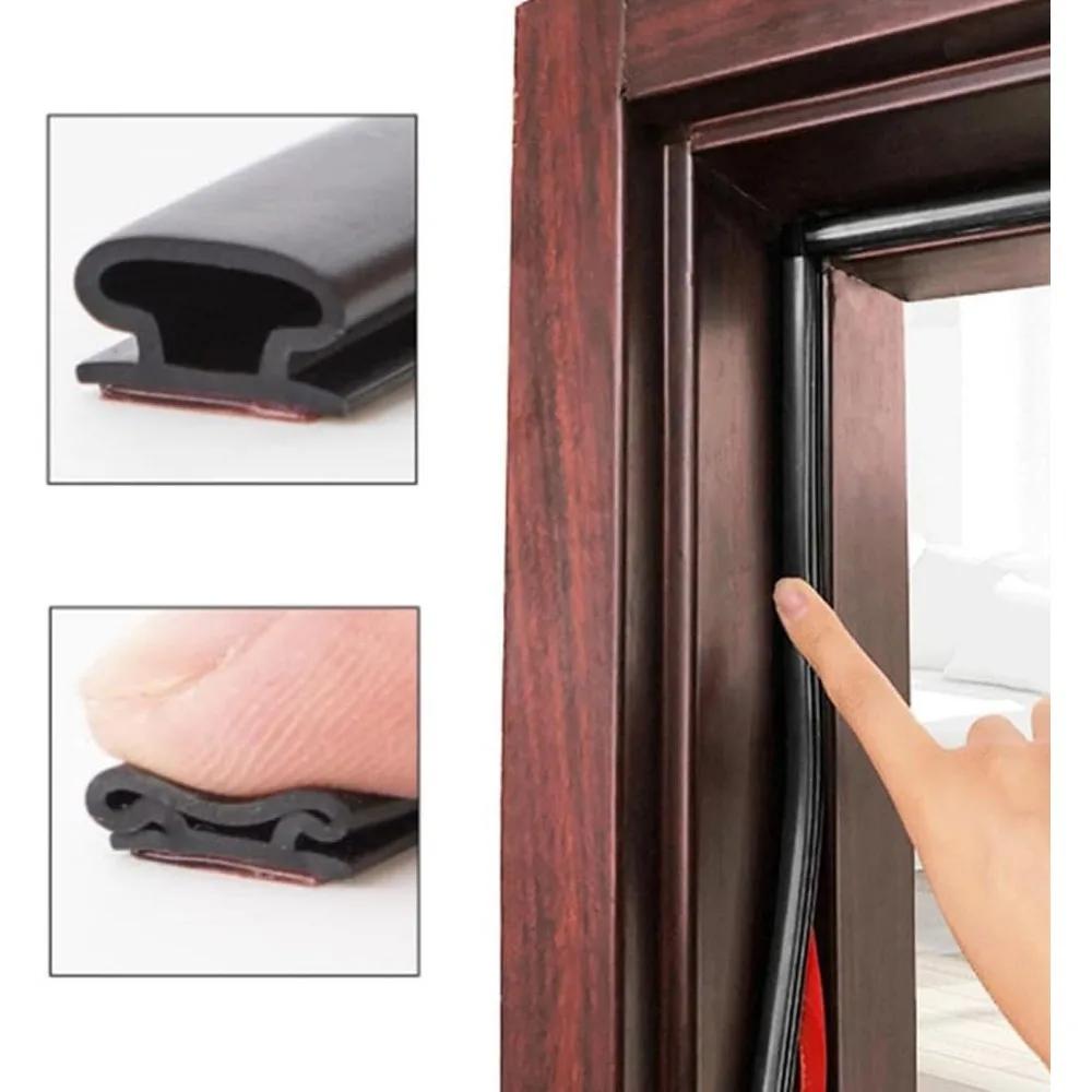 1 Roll Length 6M Rubber Seal, D-type Rubber Self-adhesive Window Seal, Door Frame and Gap Windproof Agent