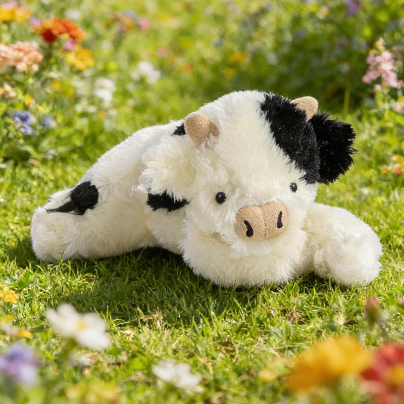 1 Pieza 34cm Peluches de Vaca Esponjosos Muñecos de Animales Suaves Rellenos Encantador Peluche de Ganado Bonito Regalo de Cumpleaños Decoración para Niños Bebé