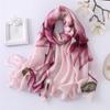 Large Women Hijab Shawls Thin Flower Headscarf Sweet Luxury Silk Scarf  Ladies