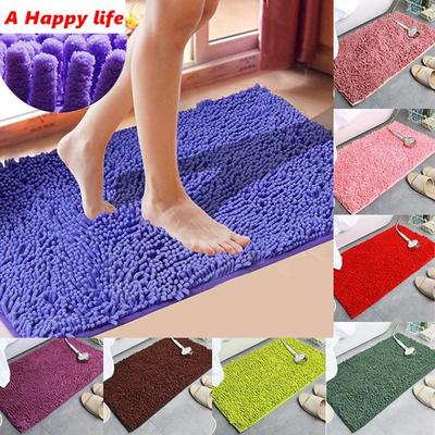 Casa tapete de banho chenille absorção de água do banheiro tapetes de pelúcia entrada capacho tapete de toalete antiderrapante