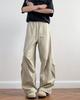 American Street Pleated Design Overalls Men's Summer Trendy Brand Loose Trousers Youth Casual Scimitar Pants