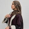 Women Ramadan Hijab Leopard Print Bohemian Watercolor Soft Muslim Hijabs Floral Breathable Shawl Wrap Scarf Islamic Turban