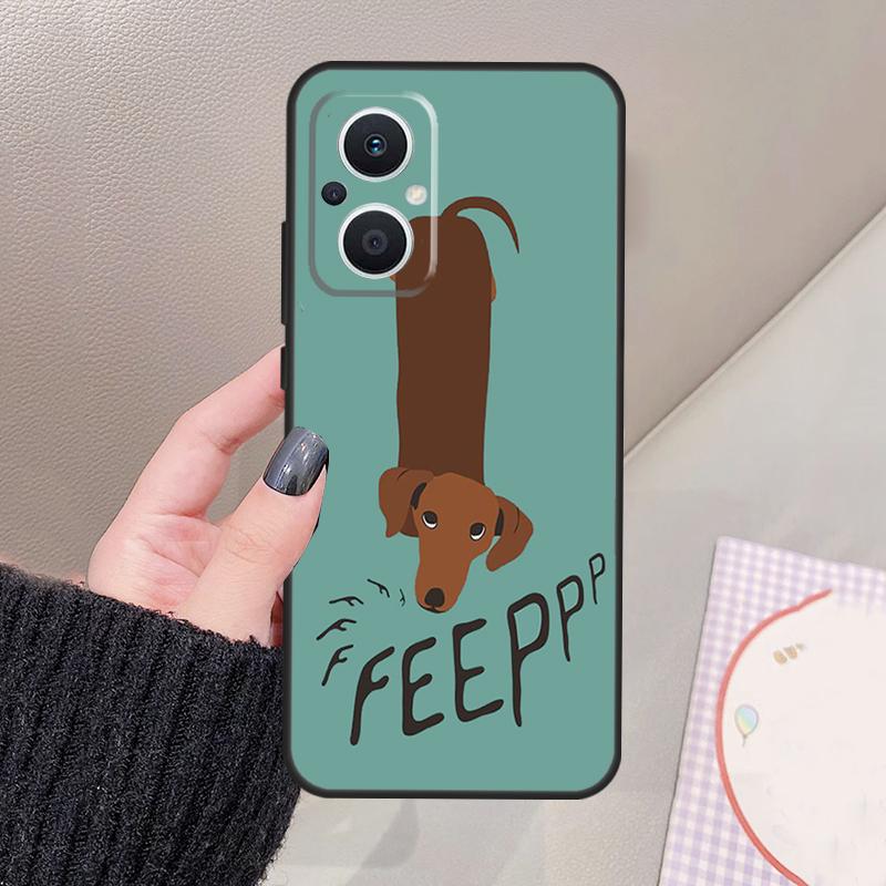 Cartoon Dachshund Sausage Dog Funda For OPPO Reno 12 14 13 11 10 Pro 11F 12F 13F 14F 7 8 Lite OPPO Find X6 X5 X8 X9 Pro Case