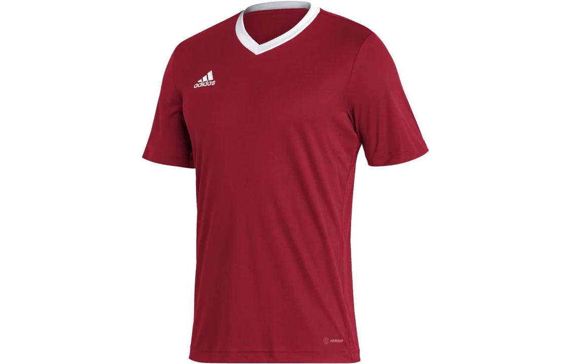 Adidas T Shirts Men s Red V Neck Moderate Straight Fit H61736 XL