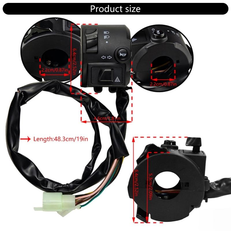 General Motorcycle Handlebar Switchs Assembly Strong Plastic Construction Easy Installation for MT15 and Suitable Models