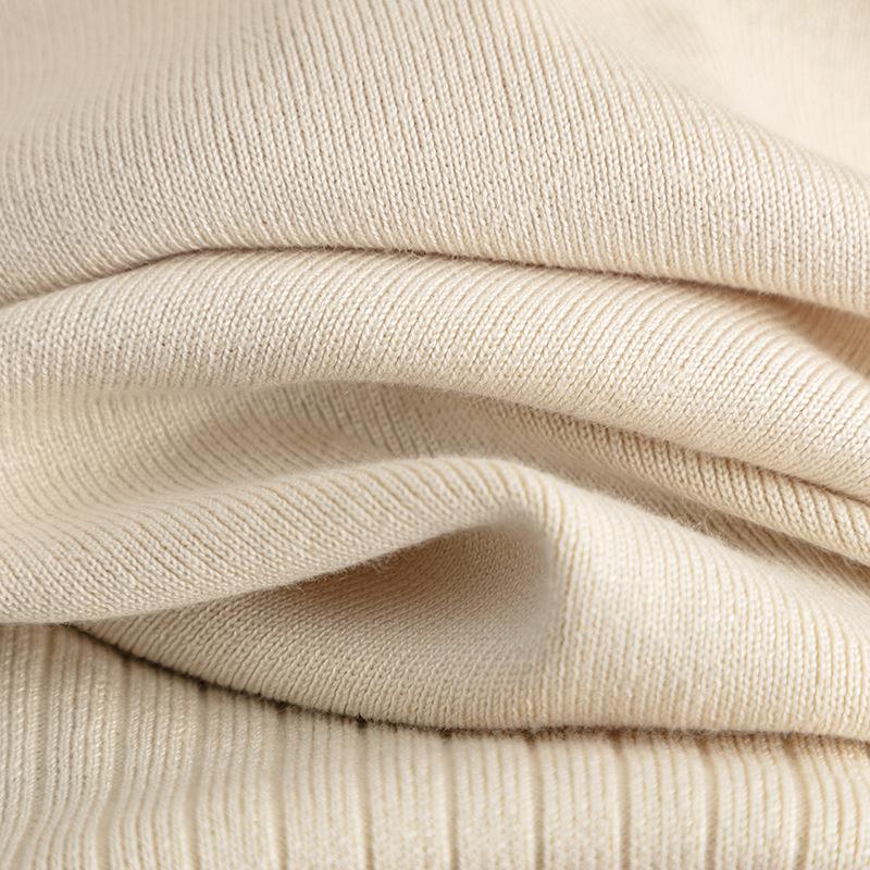 QICED Knitted Casual Women's Wear Autumn and Winter Color-blocking Long-sleeved Fashionable Two-piece Suit for Women