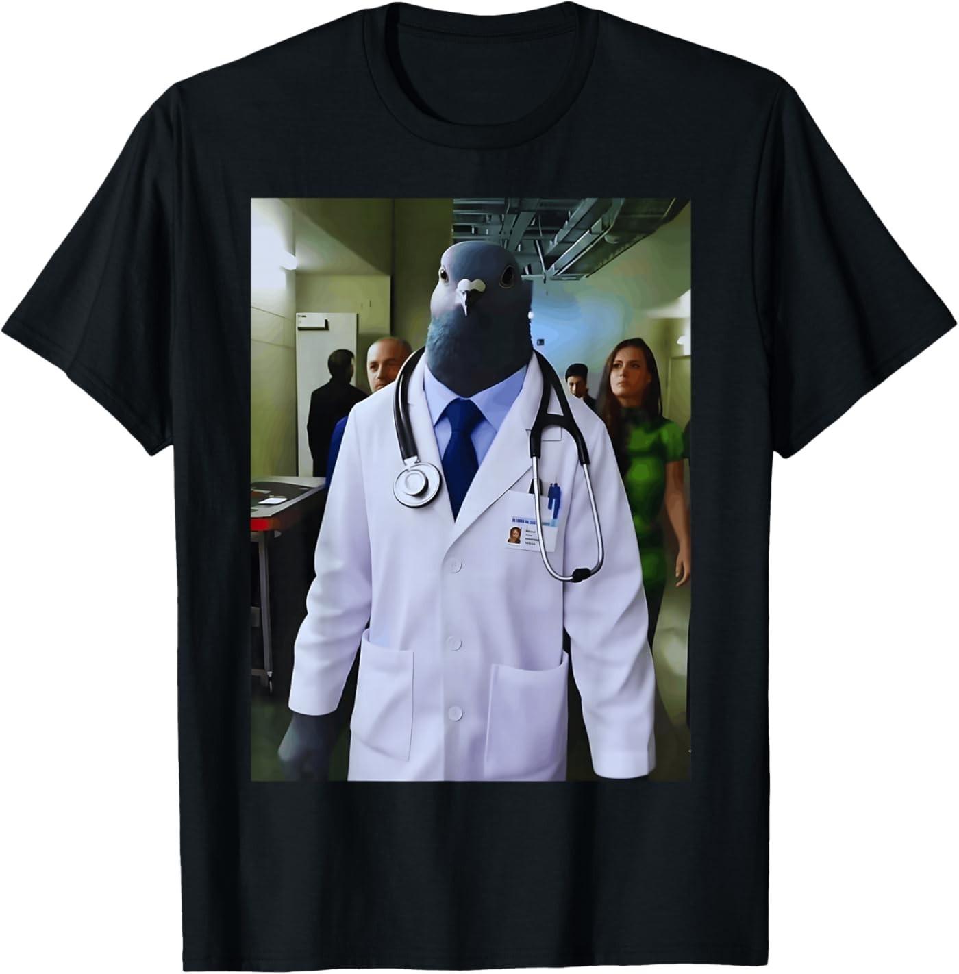 Pigeon Doctor Walking Down Hallway Meme Unisex T-Shirt S разноцветный