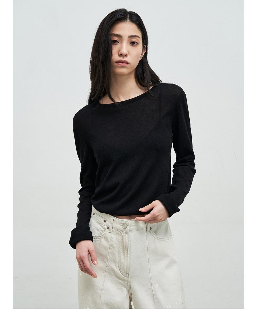 Anggae Back Rushed Pullover Black