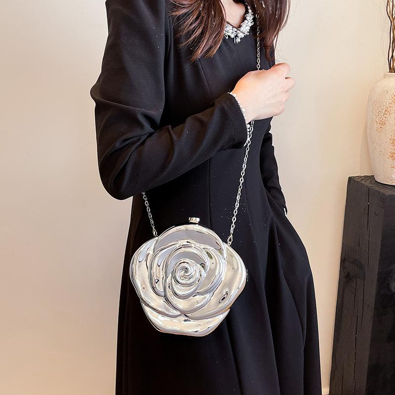 Acrylic Box Bag for Women 2025 Niche Floral Design Unique Elegant Handheld Evening Bag