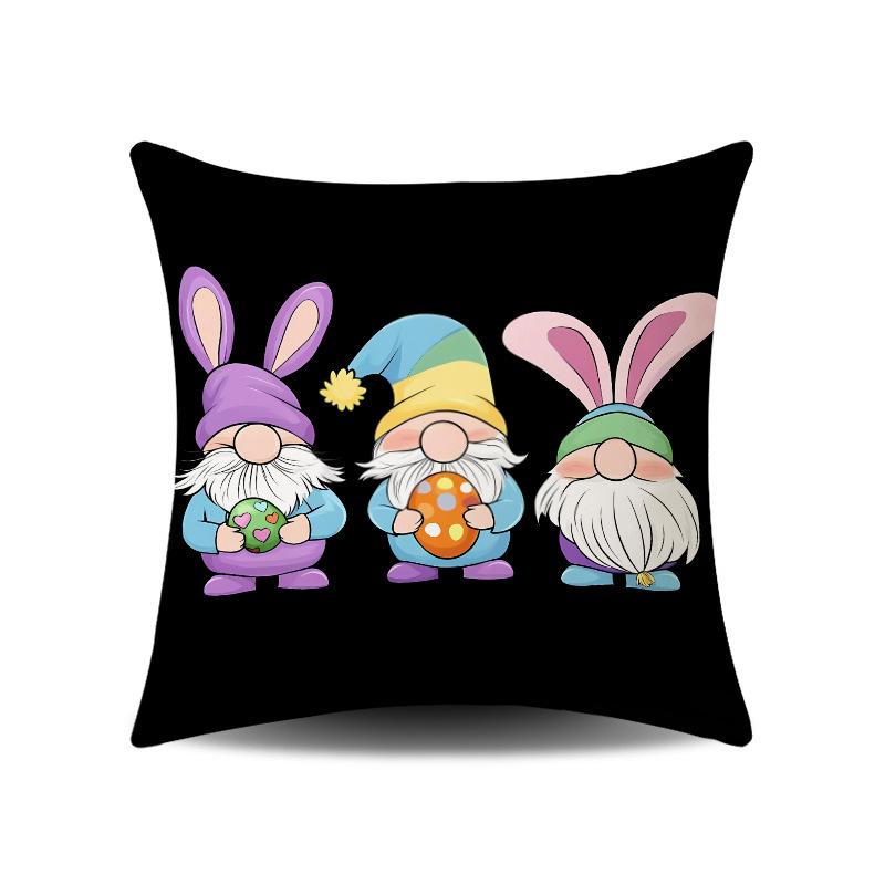 Easter Series Pillow Cover with Rabbit and Carrot Design