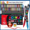 12/120 Colors Paint Markers, Brush Acrylic Paint Pens for Art Supplies Fabric Paint Stone Glass Ceramic Wood Rock Christmas Card