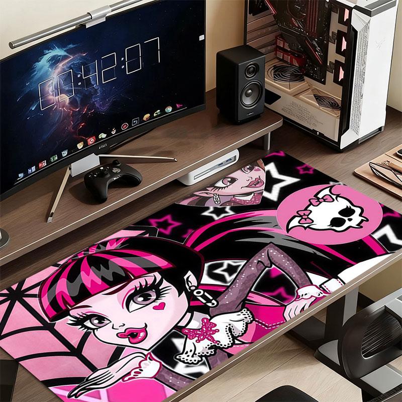 Draculaura black Mouse Pad, Large Gaming Desk Mat, Non-slip XXL Mousepad for Laptop & Tablet, Mini PC Playmat with Stitched Edges