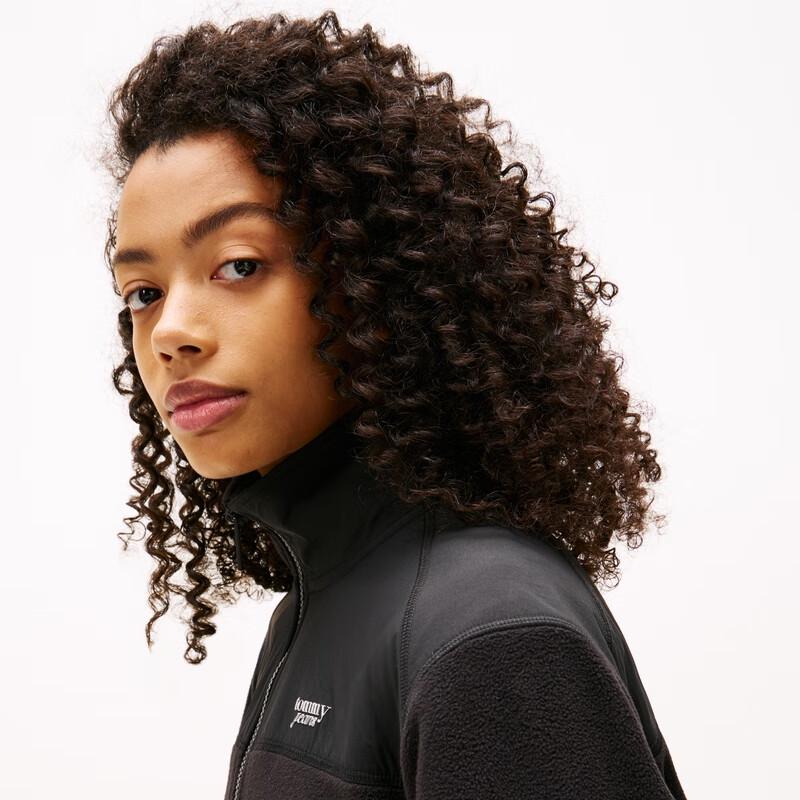 TOMMY JEANS Women's 2025 F/W Fleece Patchwork Zip Cardigan