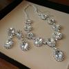 "High-End Luxury Drop Necklace and Earrings Set - European and American Niche Versatile Jewelry"