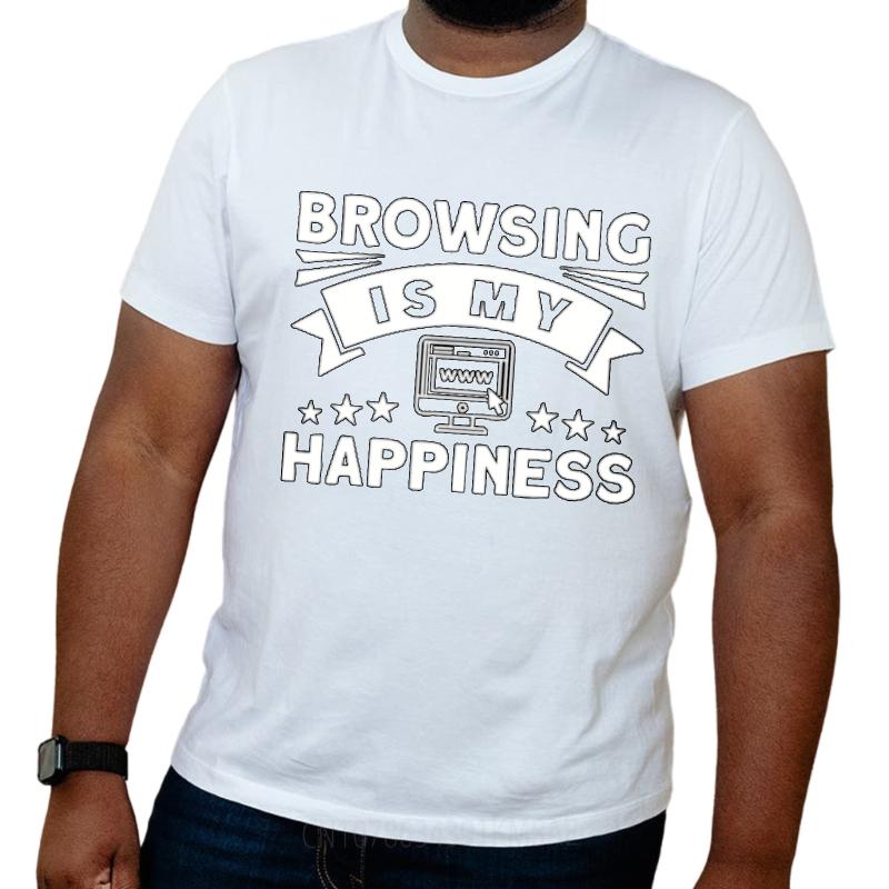 Relaxed Fit Tshirt Solid Color For her short sleeve t shirt Brand Browsing Is My Happiness Comfort For him tees Unisex Tshirt