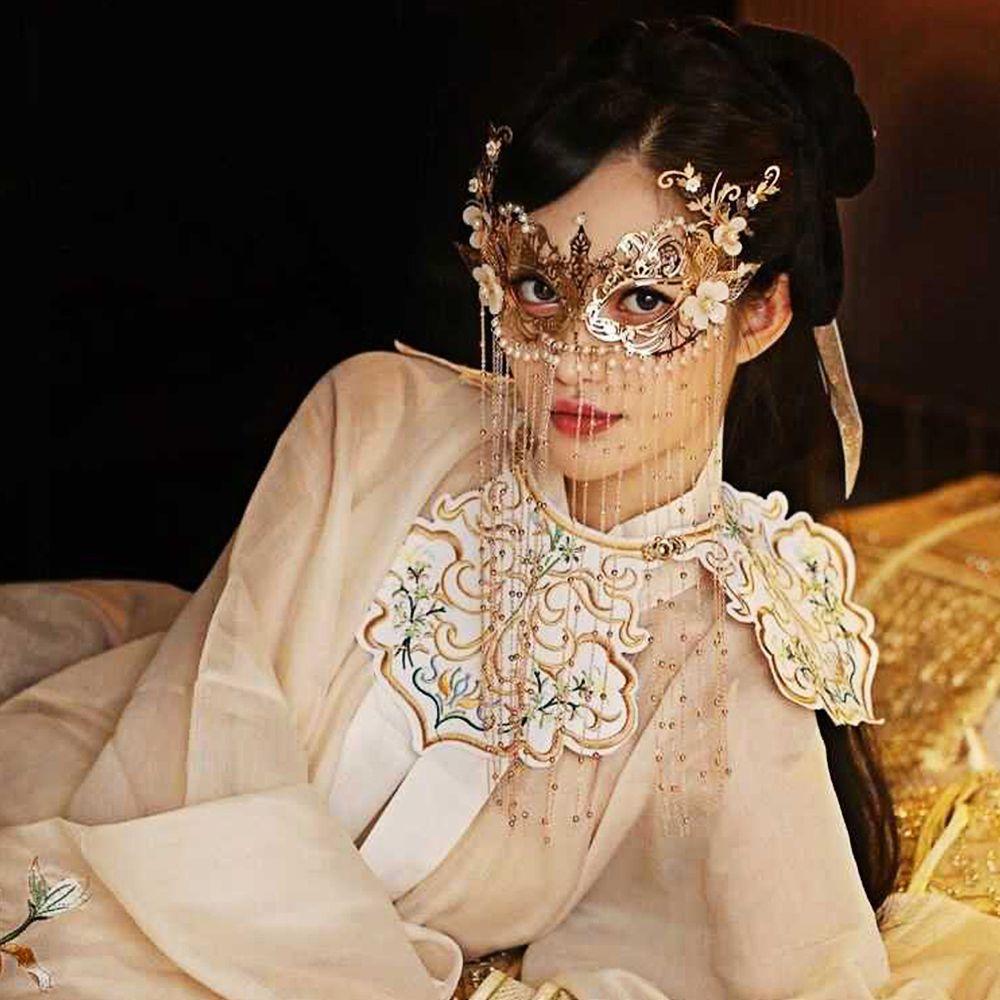Floret Anonymous Face Cover Women Mysterious Veil Chinese Style Accessories Wedding Headdress