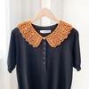 [Fake Collar with Lace] Korean Style Lace Women's Openwork Bamboo Cotton Silk Scarf for Summer Sun Protection; Vers