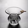 Heat-Resistant Glass Tea Strainer Transparent Thick Tea Filter Removable Japanese-Style Tea-Water Separation Strainer Office
