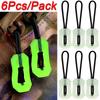 6/1Pcs Luminous Zipper Rope Handle Zipper Rope PVC Slider Head DIY Repair Kit Bags Clothes Zipper Rope Sewing Supplies Accessory