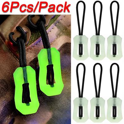 6/1Pcs Luminous Zipper Rope Handle Zipper Rope PVC Slider Head DIY Repair Kit Bags Clothes Zipper Rope Sewing Supplies Accessory