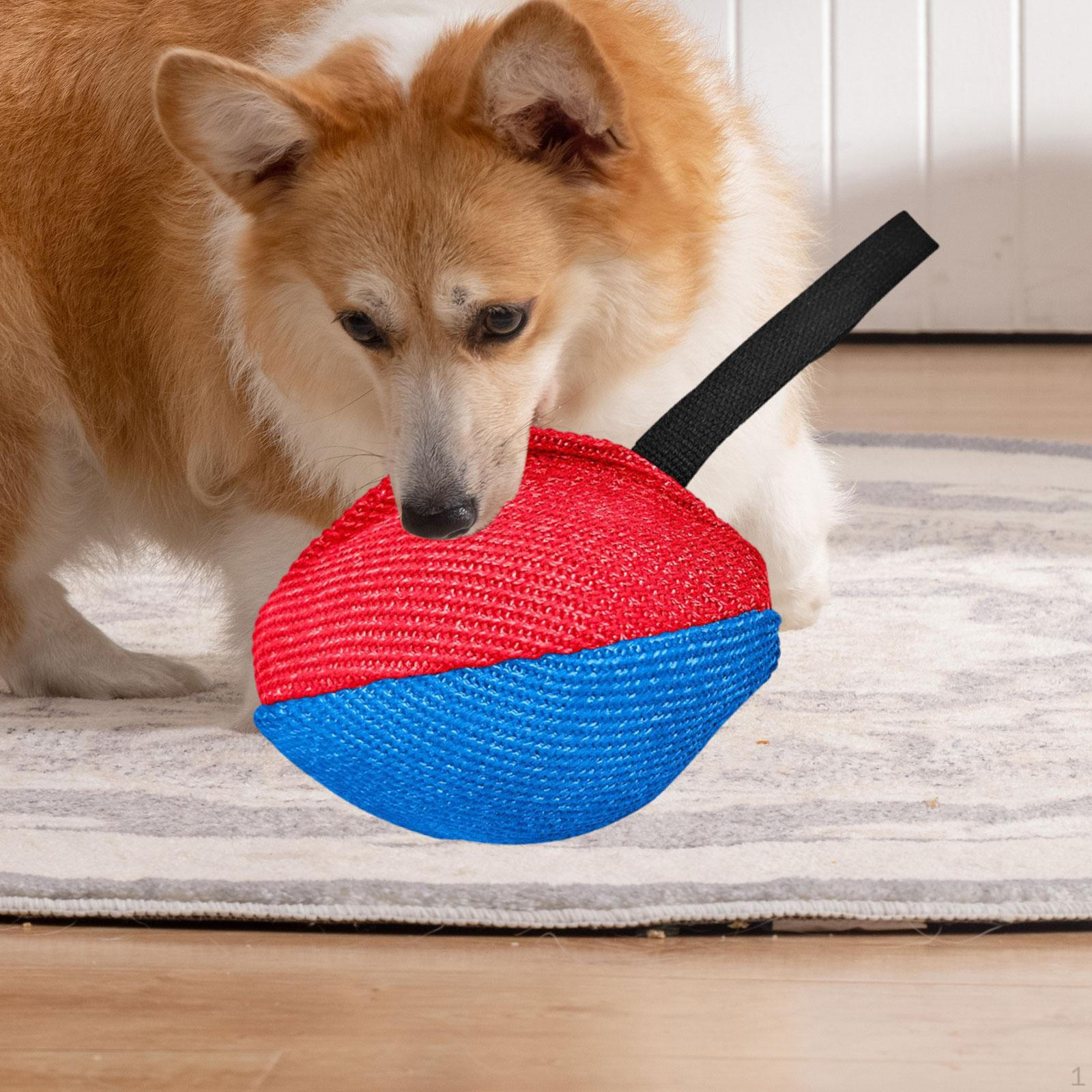 

Dog Bite Toy, Pull Portable, with Handle, Training Device, Interactive Game for Pet, Puppy, red blue