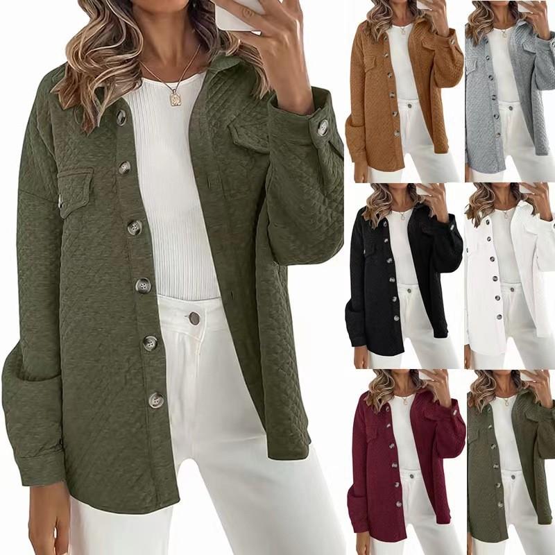 Fall and Winter European Style Women Solid Color Casual Jacket