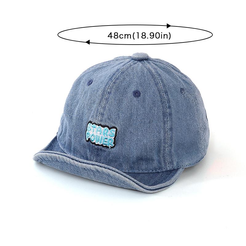 New Denim Letter Baby Baseball Caps Summer Vintage Soft Brim Outdoor Sun Hats For Baby Boy Casual Sports Kids Peaked Hats