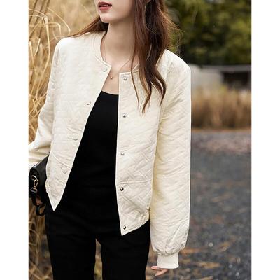 Demana Women's Korean Style Textured Baseball Jacket