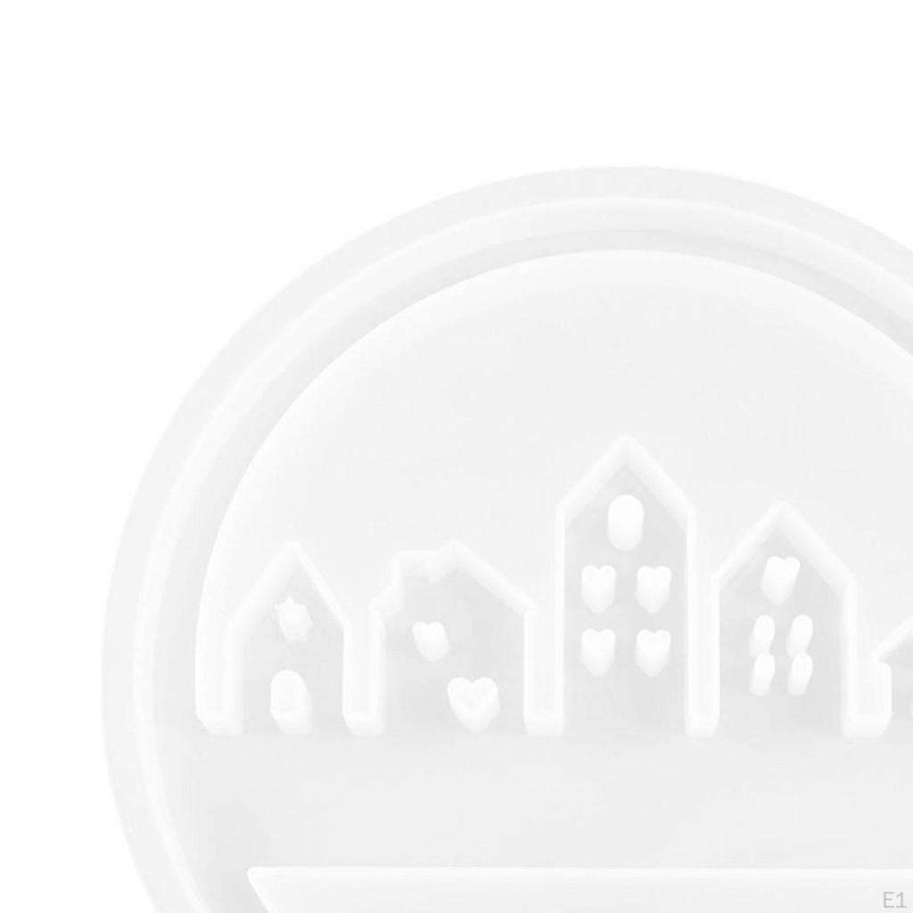 2 Stück Silikonmodell Gips mit Sockel Skulptur Ton Handgefertigt Hausform für Deko Seife