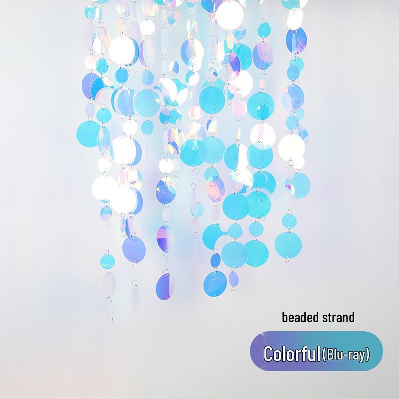 

Круглая Свадебная Зеркальная Шторка из Пайеток и Бусин для Украшения Потолка или Двери