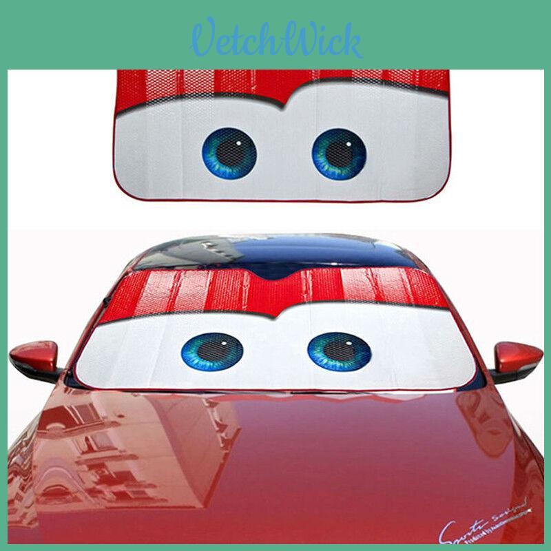 Aluminium Cartoon Foil Car Windshield Sun Shade Big Eyes Cars Front Window Visor