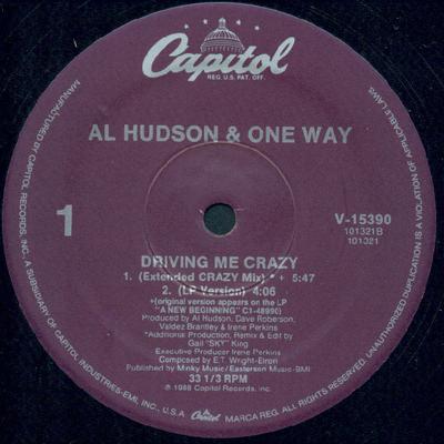 Płyta 12-calowa AL HUDSON & ONE WAY - Driving Me Crazy V15390 Capitol Records 1988 US Soul/Funk Używana