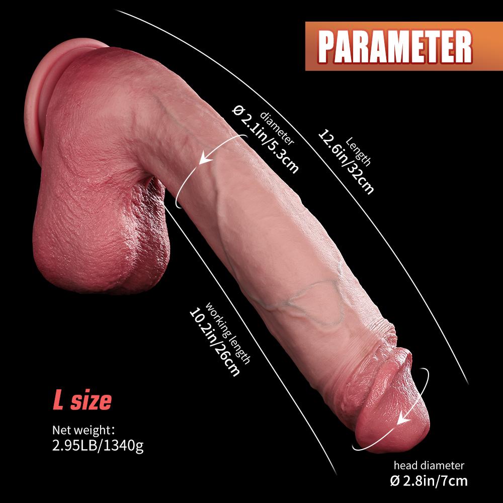 Liquid Silicone Lifelike Penis for G Spot & Anal Play Thick Soft Silicone Dildo Sex Toy with Strong Suction Cup, Hands-Free Adult Sex Toy