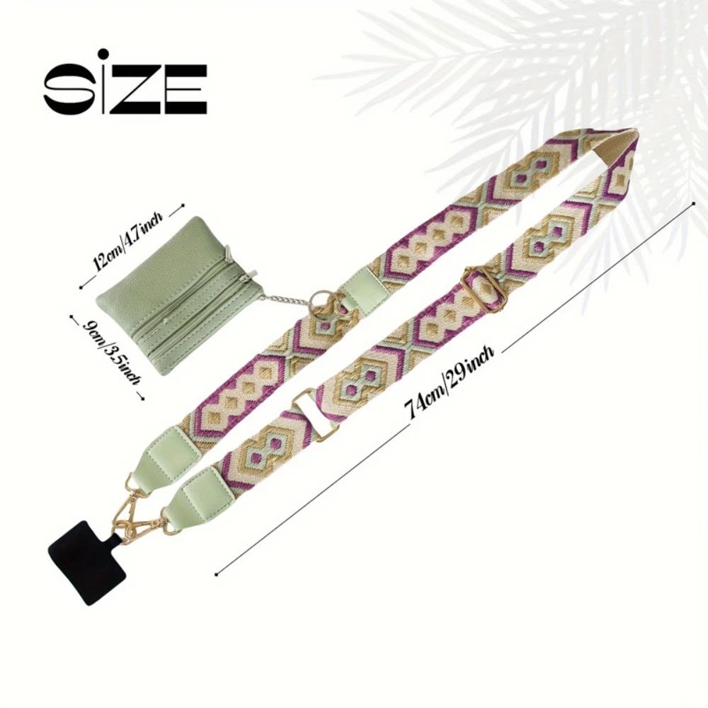 Adjustable Phone Strap With Zippered Pouch Fashion Mobile Phone Lanyard Crossbody With Wallet Phone Sleeve Accessories Pendant