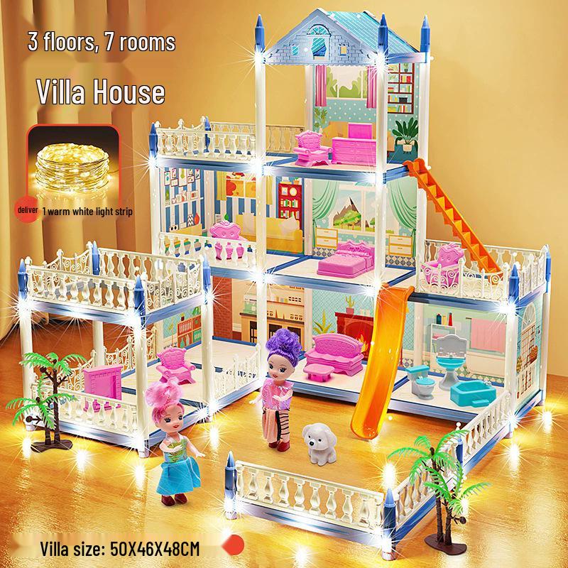 Children's Pretend Play Castle Dollhouse - Educational, Assembled, Birthday Gift for Girls