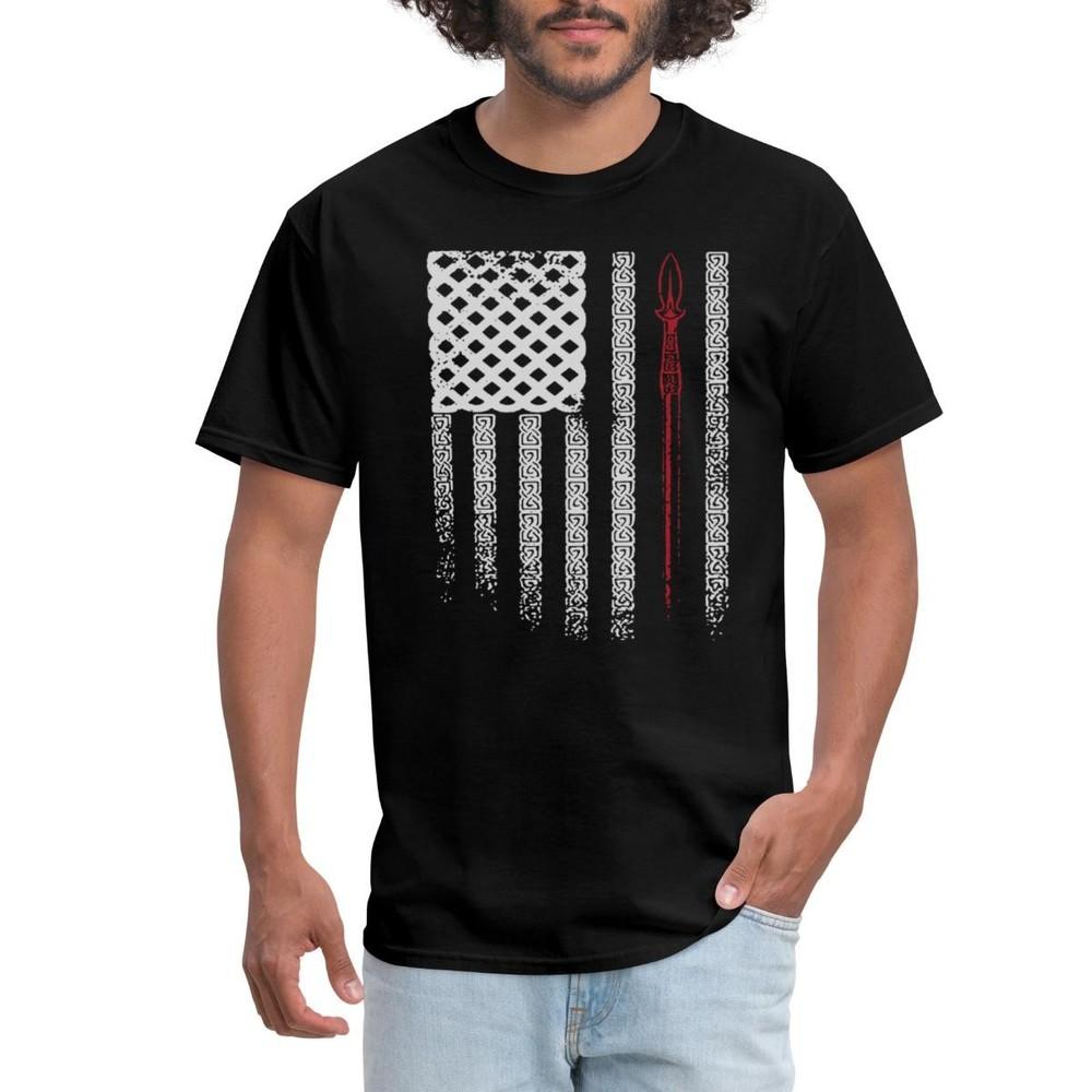 American Flag Viking Norse Men s T-Shirt Unisex T-Shirt S